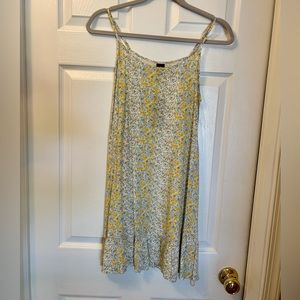 Wild Fable White, Blue & Yellow Floral Print Cami Dress